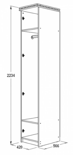 Шкаф 1-но дверный для одежды Ольга-13 в Екатеринбурге - mebel-e96.ru