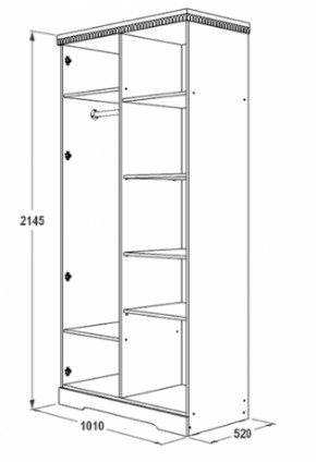 Шкаф 1000 мм для одежды и белья Ольга-12 МДФ в Екатеринбурге - mebel-e96.ru