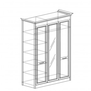 Шкаф 3-дверный с зеркалом Адель 453 (Яна) в Екатеринбурге - mebel-e96.ru