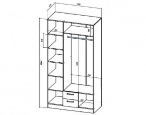 Шкаф 3-х створчатый Коста-Рика 1200 мм (Лин) в Екатеринбурге - mebel-e96.ru