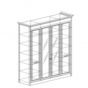 Шкаф 4-дверный с зеркалом Адель 457 (Яна) в Екатеринбурге - mebel-e96.ru