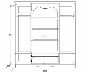 Шкаф 2000 мм для одежды и белья Ольга-10 МДФ в Екатеринбурге - mebel-e96.ru