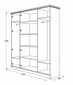 Шкаф 1800 мм для одежды и белья Ольга-12 ЛДСП в Екатеринбурге - mebel-e96.ru