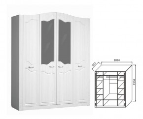 Шкаф 4-х дверный для платья и белья Ева-10 в Екатеринбурге - mebel-e96.ru | фото