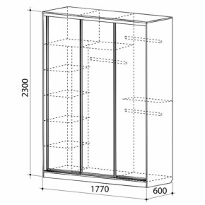 Шкаф-купе Бассо 4-600 (полки слева) в Екатеринбурге - mebel-e96.ru