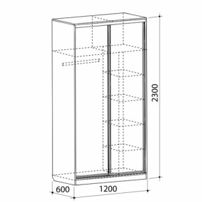 Шкаф-купе Рио 1-600 Бабочки (полки справа) в Екатеринбурге - mebel-e96.ru