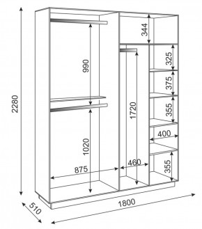 Шкаф 4-х дверный 1800 мм Тиффани М22 (Риннер) в Екатеринбурге - mebel-e96.ru