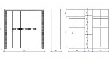 Шкаф 2300 мм 5 дверный Сиде (СБК) в Екатеринбурге - mebel-e96.ru