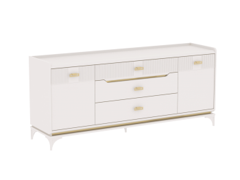 Комод широкий Сиде Белый (СБК) в Екатеринбурге - mebel-e96.ru