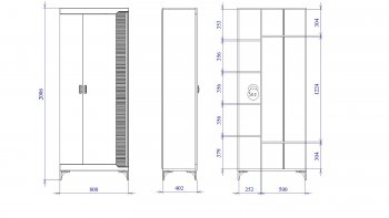 Шкаф 800 мм 2-дверный NEW Сиде Белый (СБК) в Екатеринбурге - mebel-e96.ru