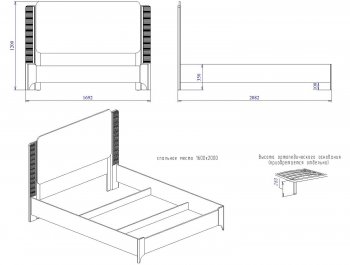 Кровать двуспальная Сиде Белый (СБК) в Екатеринбурге - mebel-e96.ru