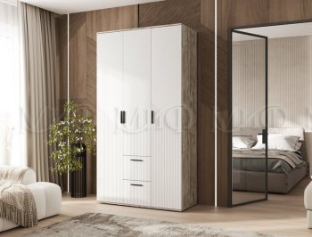 Шкаф 1200 мм Сильвия, дуб юкон/белый (Миф) в Екатеринбурге - mebel-e96.ru