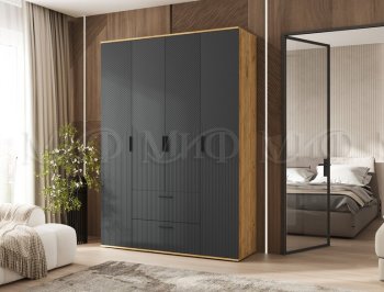 Шкаф 1600 мм Сильвия, крафт/графит (Миф) в Екатеринбурге - mebel-e96.ru