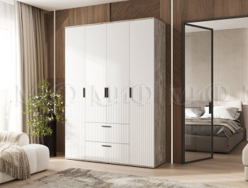 Шкаф 1600 мм Сильвия, дуб юкон/белый (Миф) в Екатеринбурге - mebel-e96.ru