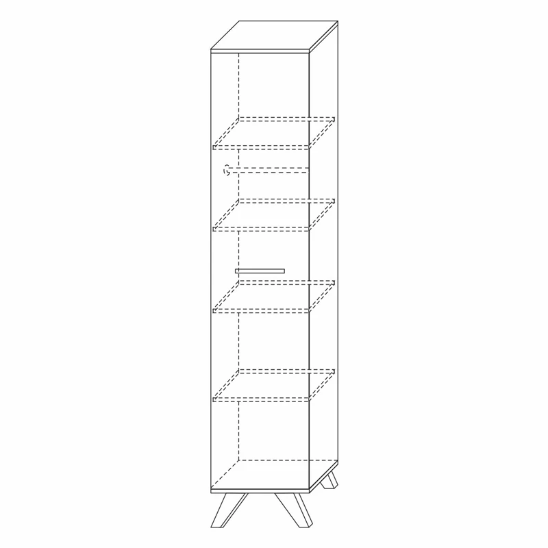 Шкаф-пенал 400 мм Вега Скандинавия, белый гл.(Кураж) в Екатеринбурге - mebel-e96.ru