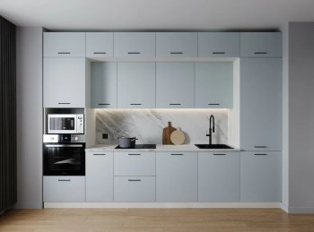 Кухонный гарнитур Смоки 3400 мм МДФ (Санвут) в Екатеринбурге - mebel-e96.ru