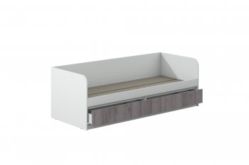 Кровать Соната 900 белый/крафт серый (Зарон) в Екатеринбурге - mebel-e96.ru