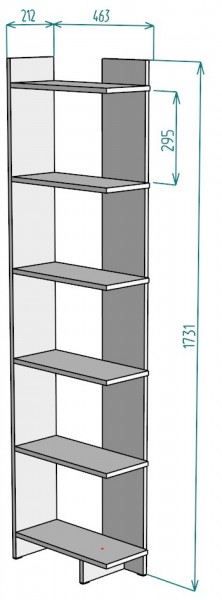 Стеллаж S4 (Венге) в Екатеринбурге - mebel-e96.ru