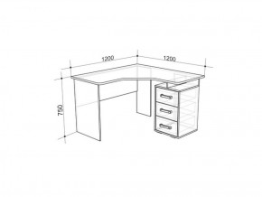 Стол компьютерный угловой Лайт-2 (1200) в Екатеринбурге - mebel-e96.ru