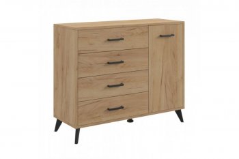 Комод-Тумба (1дв,4ящ) SVETLANA LOFT, дуб золотой (Генезис) в Екатеринбурге - mebel-e96.ru