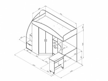 Кровать-чердак Теремок 1 Гранд белый/голубой (ФМ) в Екатеринбурге - mebel-e96.ru