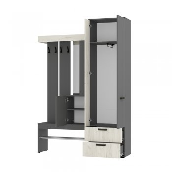 Прихожая Трамп графит/крафт белый (БТС) в Екатеринбурге - mebel-e96.ru