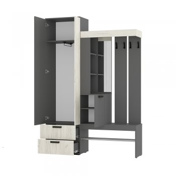 Прихожая Трамп графит/крафт белый (БТС) в Екатеринбурге - mebel-e96.ru