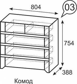 Комод №3 Твист (ИжМ) в Екатеринбурге - mebel-e96.ru