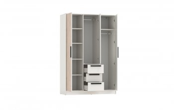 Шкаф 1300 мм 83.08 Вегас (3-х дв.) белый (Олмеко) в Екатеринбурге - mebel-e96.ru