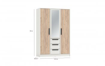 Шкаф 1300 мм 83.08 Вегас (3-х дв.) белый (Олмеко) в Екатеринбурге - mebel-e96.ru
