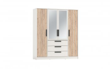 Шкаф 1700 мм 83.07 Вегас (4-х дв.) белый (Олмеко) в Екатеринбурге - mebel-e96.ru