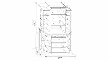 Шкаф универсальный с зеркалами Венеция В-1 (Мар) в Екатеринбурге - mebel-e96.ru