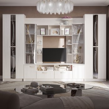 Стенка Венеция ясень белый (БТС) в Екатеринбурге - mebel-e96.ru