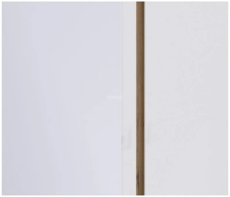 Шкаф 1550 мм 3-х дверный с зеркалом Веста СБ-2258 (Дуб Бунратти/Белый глянец) (СП) в Екатеринбурге - mebel-e96.ru