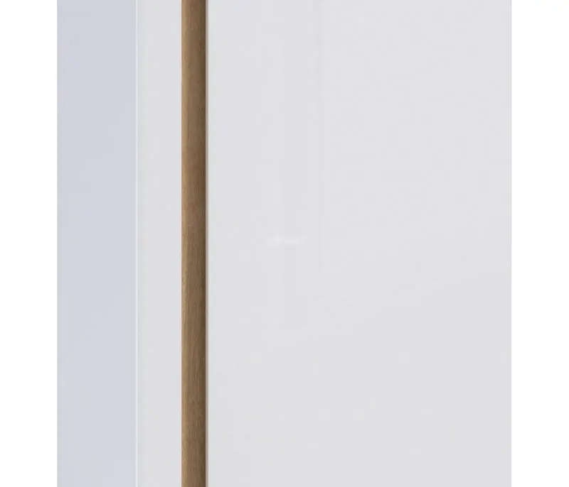 Шкаф 800 мм 2х дверный с зеркалом Веста СБ-2259 (Дуб Бунратти/Белый глянец) (СП) в Екатеринбурге - mebel-e96.ru