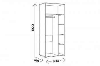 Шкаф 800 мм Виллитус М1 (Комфорт) в Екатеринбурге - mebel-e96.ru