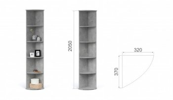 Стеллаж угловой Виола Ателье светлый (Имп) в Екатеринбурге - mebel-e96.ru