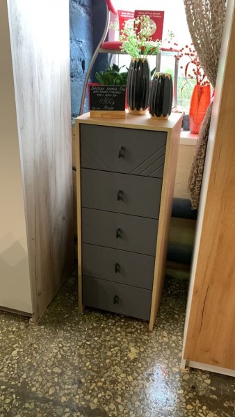 Комод (5 ящиков) Байкал Графит/Дуб золотой (СВ) в Екатеринбурге - mebel-e96.ru