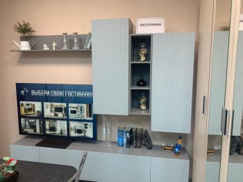 Стенка Сканди МДФ НМ-001 грин грей софт (Стиль) в Екатеринбурге - mebel-e96.ru