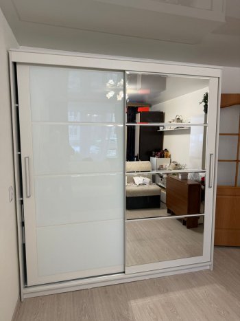 Шкаф-купе Крафт-6 белый ясень 2000 мм (БТС) в Екатеринбурге - mebel-e96.ru