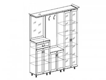 Прихожая Янна ЯН-28 правая (с карнизом) (Раус) в Екатеринбурге - mebel-e96.ru