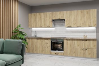 Кухонный гарнитур Янтарь 3000 мм (Герда) в Екатеринбурге - mebel-e96.ru