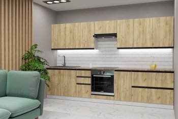 Кухонный гарнитур Янтарь экстра 3000 мм (Герда) в Екатеринбурге - mebel-e96.ru